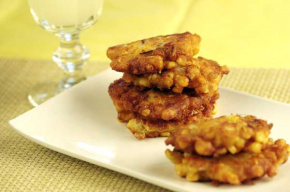 Corn Fritters with Bacon and Goat Cheese